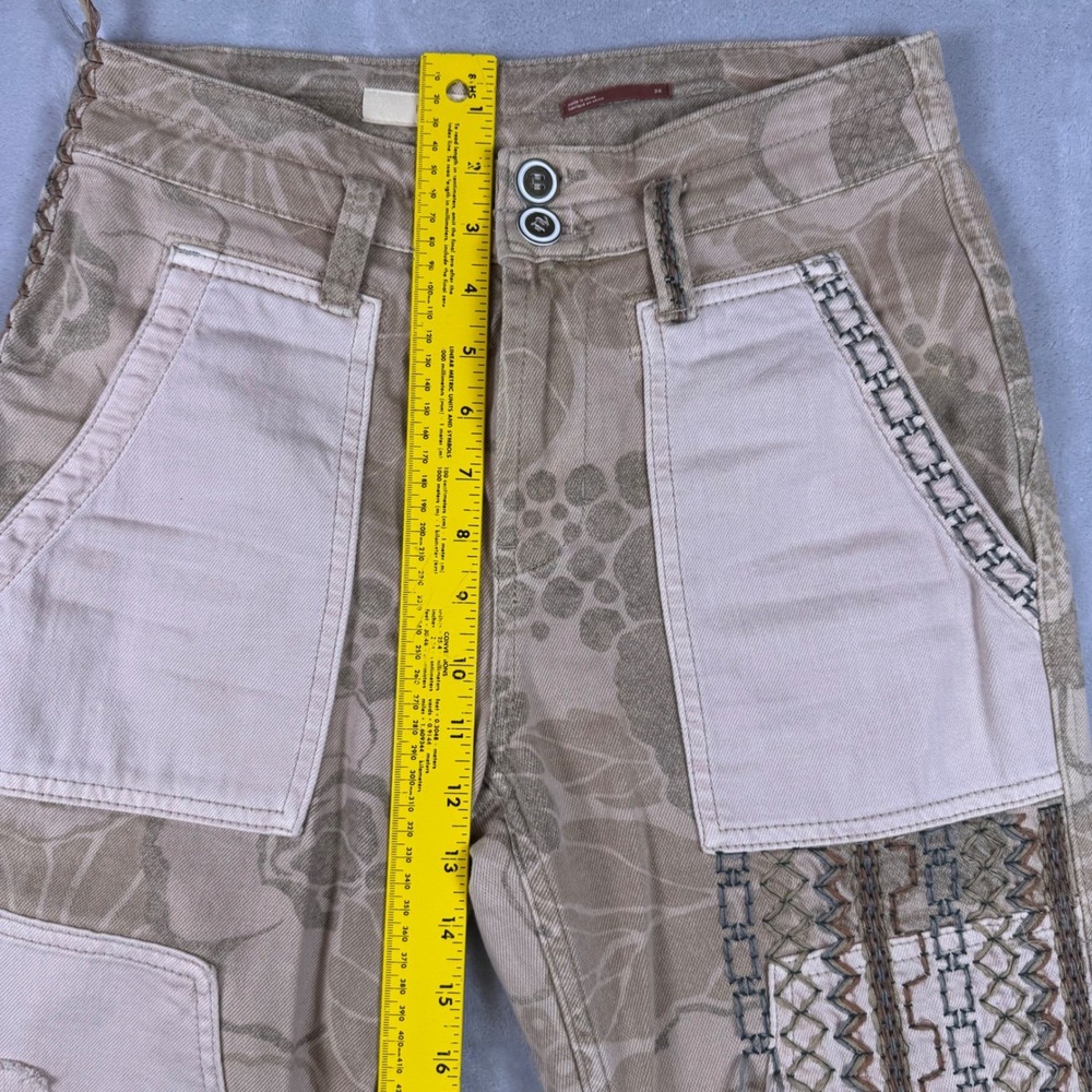 Anthropologie Pilcro The Camp Wanderer Patchwork Embroidered Pants Size 26 - Picture 5 of 9